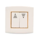 مفتاح ستائر مزدوج ثنائي القطب مع مؤشر ليد 20 امبير أمنية الفنار مقاس 7×7 سم اللون ذهبى بحلقة ذهبى